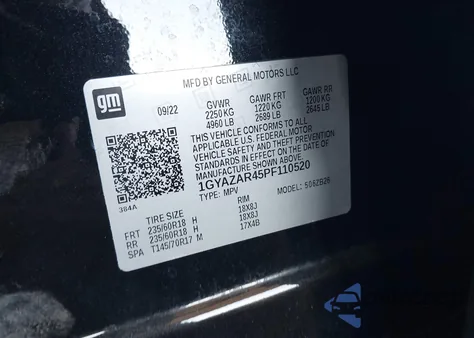 2023 Cadillac Xt4 Luxury from USA, damaged, VIN 1GYAZAR45PF110520